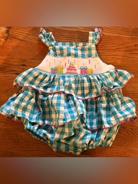 Vive La Fete Smocked Birthday Bubble, Size 18M, EUC